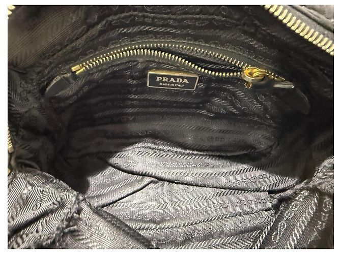 Prada Nappa Gaufre Mini Leather Crossbody Bag Black - view 10