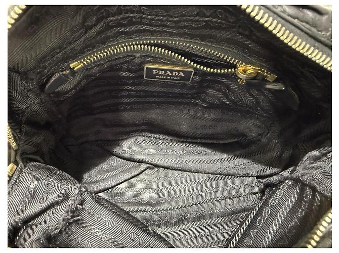 Prada Nappa Gaufre Mini Leather Crossbody Bag Black - view 11