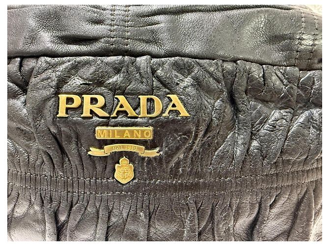 Prada Nappa Gaufre Mini Leather Crossbody Bag Black - view 2