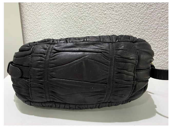 Prada Nappa Gaufre Mini Leather Crossbody Bag Black - view 7