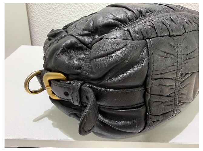 Prada Nappa Gaufre Mini Leather Crossbody Bag Black - view 9