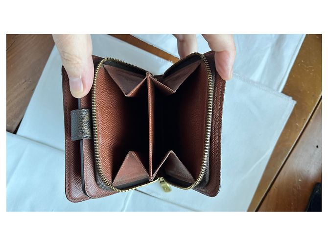 Louis Vuitton portafoglio con zip Monogram toile marrone - vista 12
