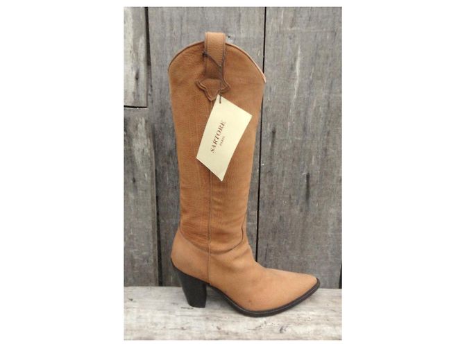 Sartore Botas Western de cuero marrón - vista 2