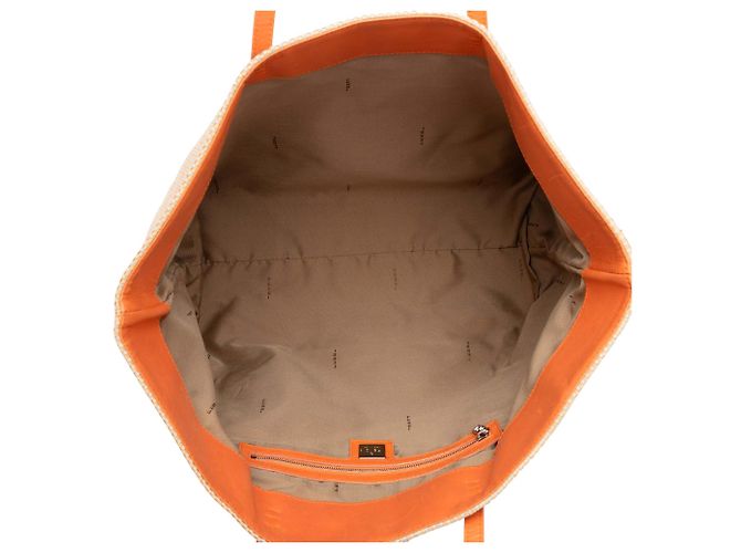 Fendi Roll Tote aus Raffia in Orange, Medium - Ansicht 4