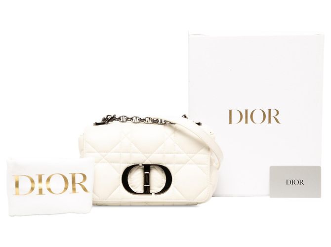 Borsa Dior Caro Small in pelle di agnello Macrocannage bianca - vista 6