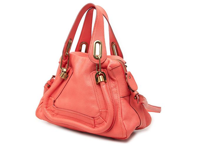 Borsa Satchel Paraty Piccola in Pelle Arancione Chloé - vista 2