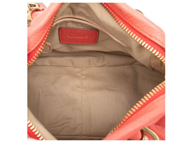 Borsa Satchel Paraty Piccola in Pelle Arancione Chloé - vista 4