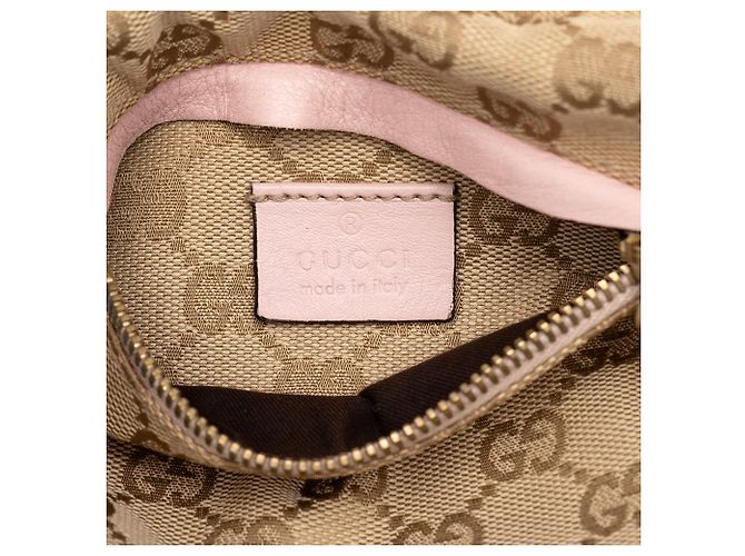 Bolso cinturón Gucci Beige GG Canvas Web con doble bolsillo - vista 5