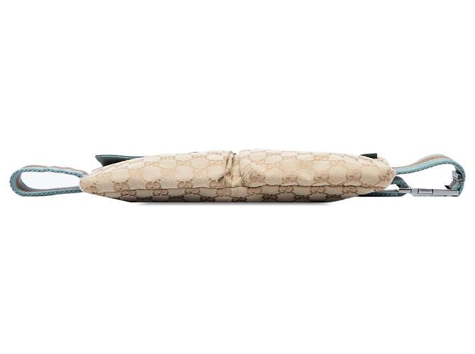 Bolso cinturón Gucci Beige GG Canvas Web con doble bolsillo - vista 3