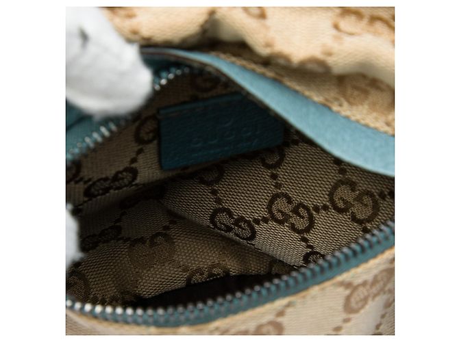 Bolso cinturón Gucci Beige GG Canvas Web con doble bolsillo - vista 5