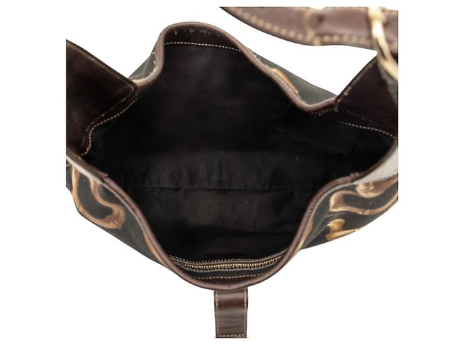 Gucci Black Horsebit Canvas Jackie O Bouvier Hobo - vista 4