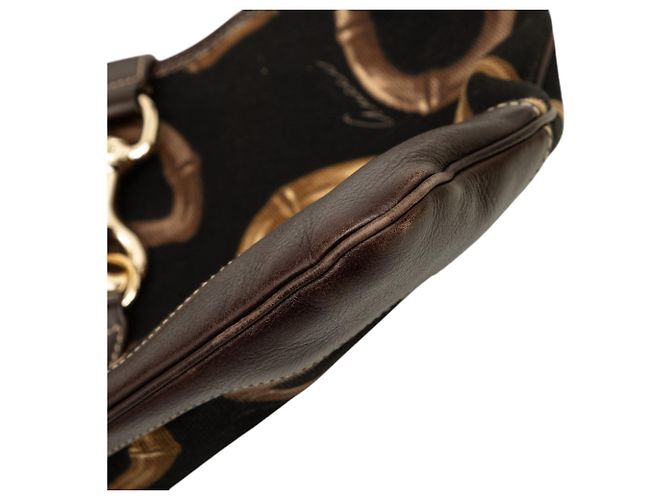 Gucci Black Horsebit Canvas Jackie O Bouvier Hobo - vista 6