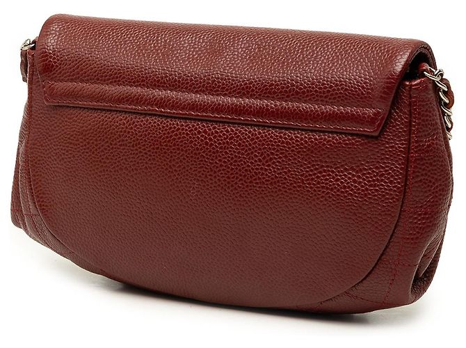 Chanel Red CC Caviar Half Moon Wallet on Chain - vista 2