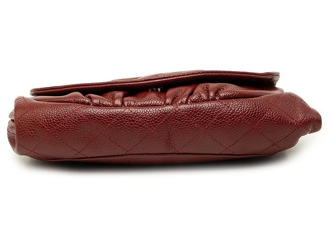 Chanel Red CC Caviar Half Moon Wallet on Chain - vista 3
