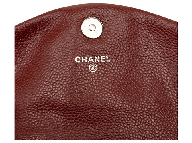 Chanel Red CC Caviar Half Moon Wallet on Chain - vista 5