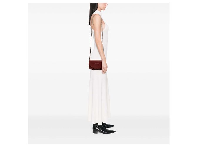 Chanel Red CC Caviar Half Moon Wallet on Chain - vista 7