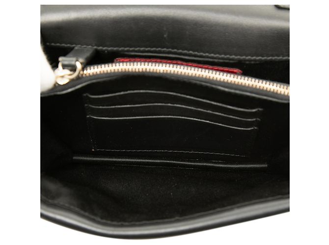 Portafoglio Rockstud Valentino in pelle nera con catena - vista 4