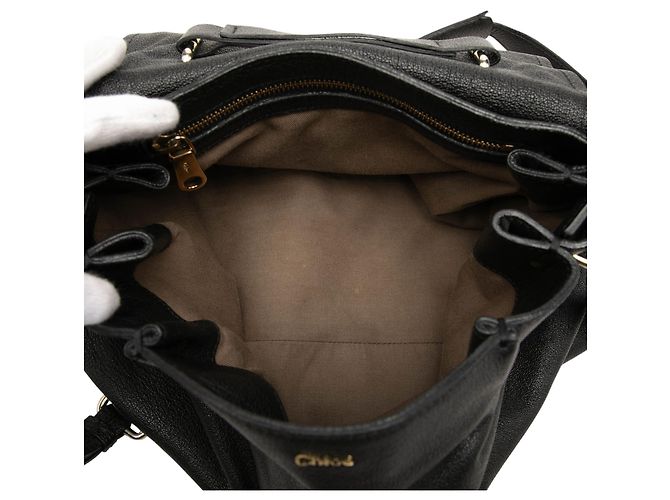 Borsa Satchel Elsie Chloé in pelle nera - vista 4