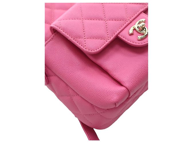 Zaino Chanel Pink Small Quilted Caviar CC Day Backpack - vista 10