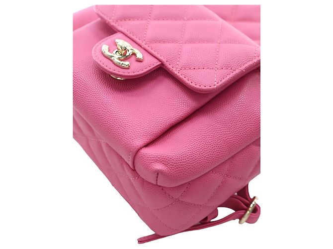Zaino Chanel Pink Small Quilted Caviar CC Day Backpack - vista 12
