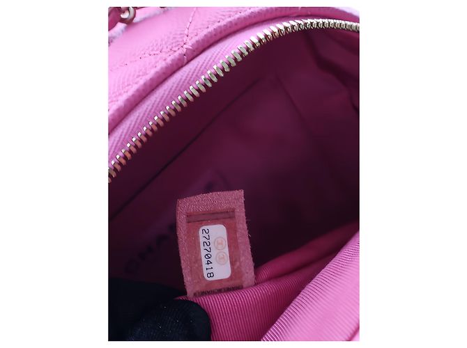 Zaino Chanel Pink Small Quilted Caviar CC Day Backpack - vista 13