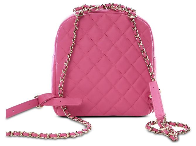 Zaino Chanel Pink Small Quilted Caviar CC Day Backpack - vista 2