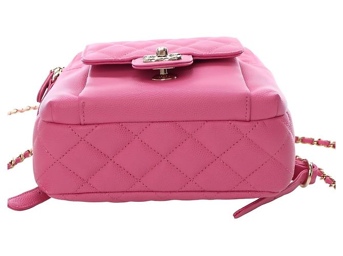 Zaino Chanel Pink Small Quilted Caviar CC Day Backpack - vista 3