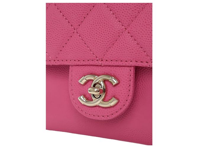 Zaino Chanel Pink Small Quilted Caviar CC Day Backpack - vista 4
