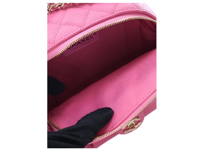 Zaino Chanel Pink Small Quilted Caviar CC Day Backpack - vista 5