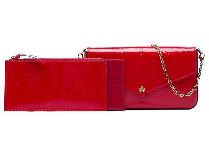 Pochette Félicie Louis Vuitton Red Monogram Vernis Pochette Felicie - vista 6