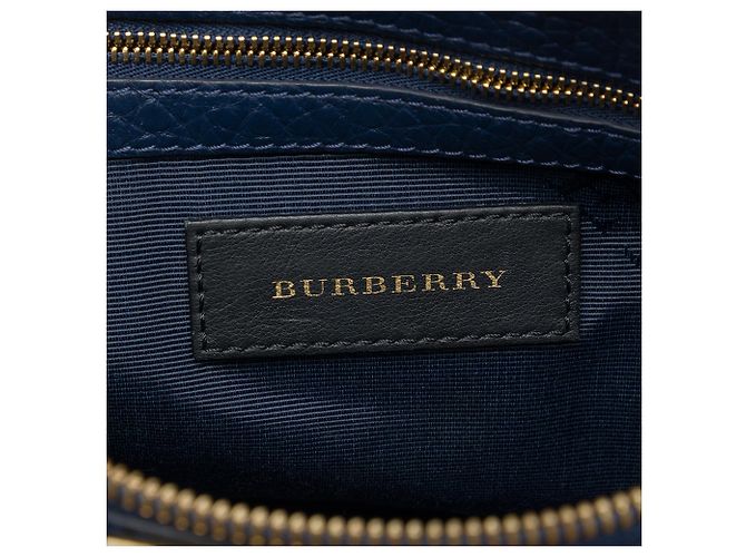 Burberry Blue Small Grain Check Embossed Leather Chichester Crossbody - vista 5