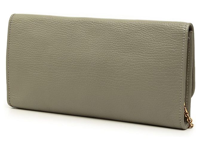 Borsa a tracolla con catena LOEWE in vitello grana grigio - vista 2