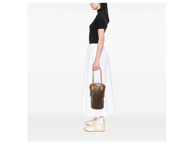 Borsa Louis Vuitton Brown Karl Lagerfeld Monogram Punching Bag - vista 6