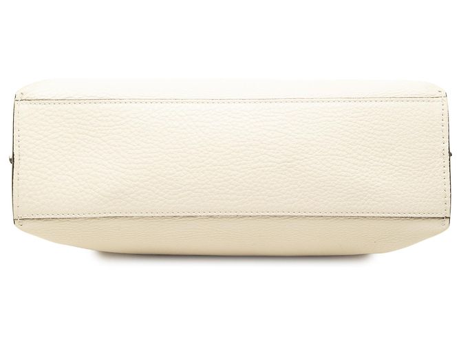 Bamboo Borsa Satchel Daily Gucci Piccola in Vitello Bianco con Bambù - vista 3