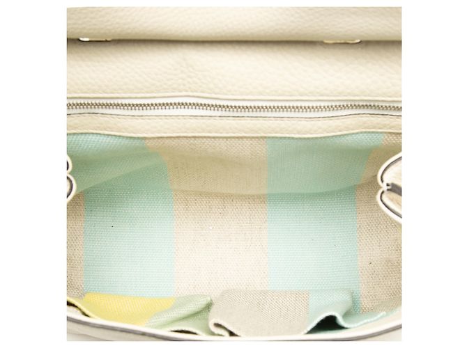Bamboo Borsa Satchel Daily Gucci Piccola in Vitello Bianco con Bambù - vista 4