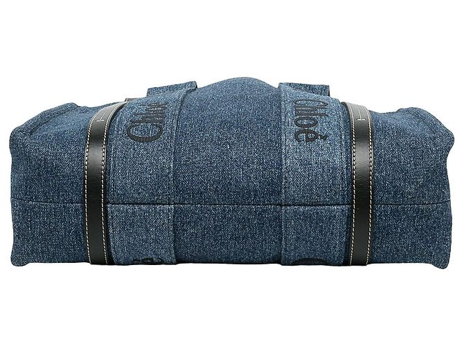 Sac Cabas Woody Chloé Blue Medium Denim - vue 3