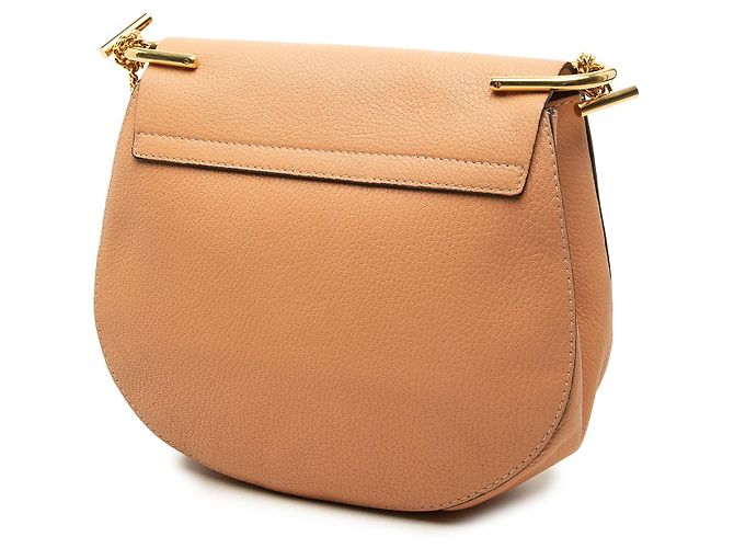 Chloé Drew Crossbody Piccola in Pelle di Agnello Martellata Marrone - vista 2