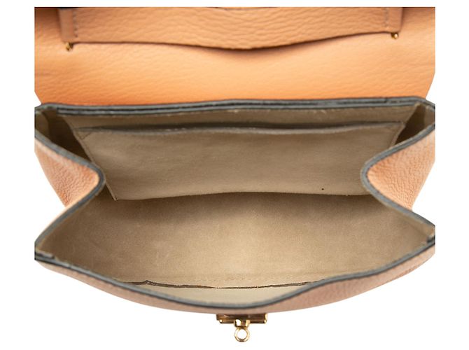 Chloé Drew Crossbody Piccola in Pelle di Agnello Martellata Marrone - vista 4