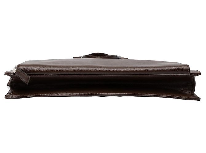Prada Business-Tasche aus braunem Saffiano-Leder - Ansicht 3