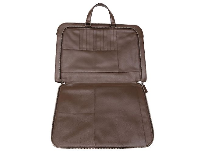 Prada Business-Tasche aus braunem Saffiano-Leder - Ansicht 5