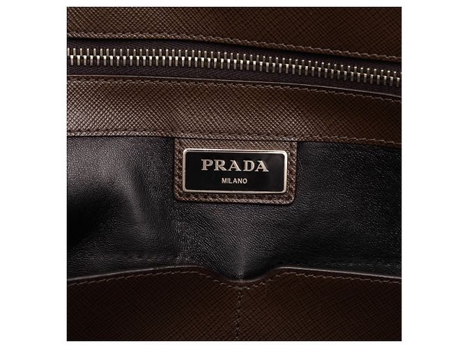 Prada Business-Tasche aus braunem Saffiano-Leder - Ansicht 6