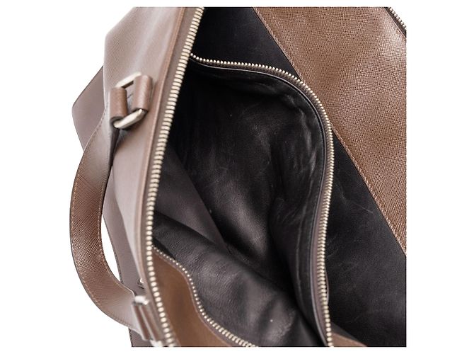 Prada Business-Tasche aus braunem Saffiano-Leder - Ansicht 7
