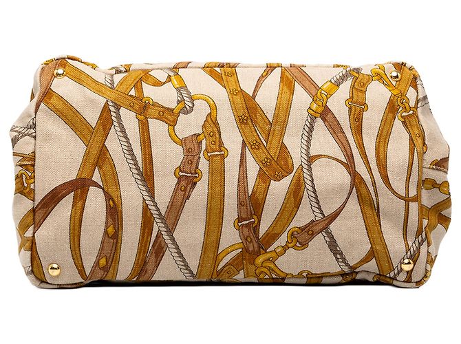 Prada Großer Tote aus Canapa Stampata Canvas Braun - Ansicht 3