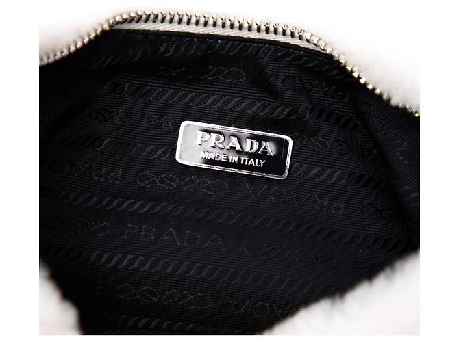 Re-Edition Sac Prada Re Edition 2005 Mini en éponge blanc - vue 5