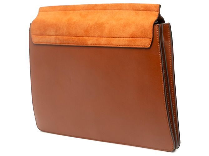 Chloé Faye Crossbody in pelle di vitello e camoscio marrone Medium - vista 2