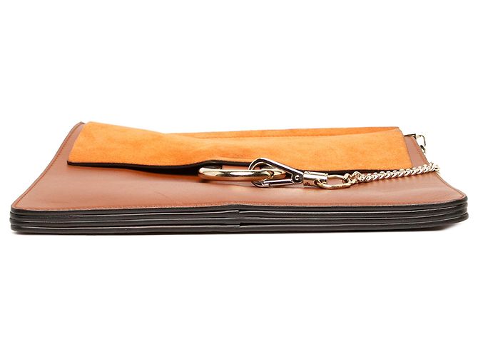 Chloé Faye Crossbody in pelle di vitello e camoscio marrone Medium - vista 3