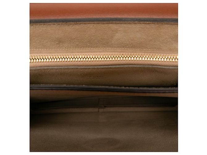Chloé Faye Crossbody in pelle di vitello e camoscio marrone Medium - vista 4