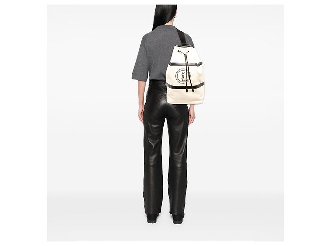 Autre Marque Borsa a tracolla Rive Gauche Saint Laurent in pelle bianca - vista 5