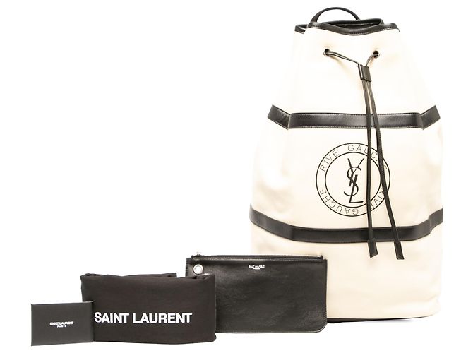 Autre Marque Borsa a tracolla Rive Gauche Saint Laurent in pelle bianca - vista 6