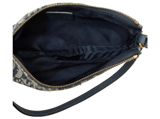 Pochette Saddle Mini Diorissimo in tela blu Dior - vista 4